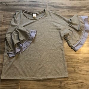 BLVD short bell sleeve top